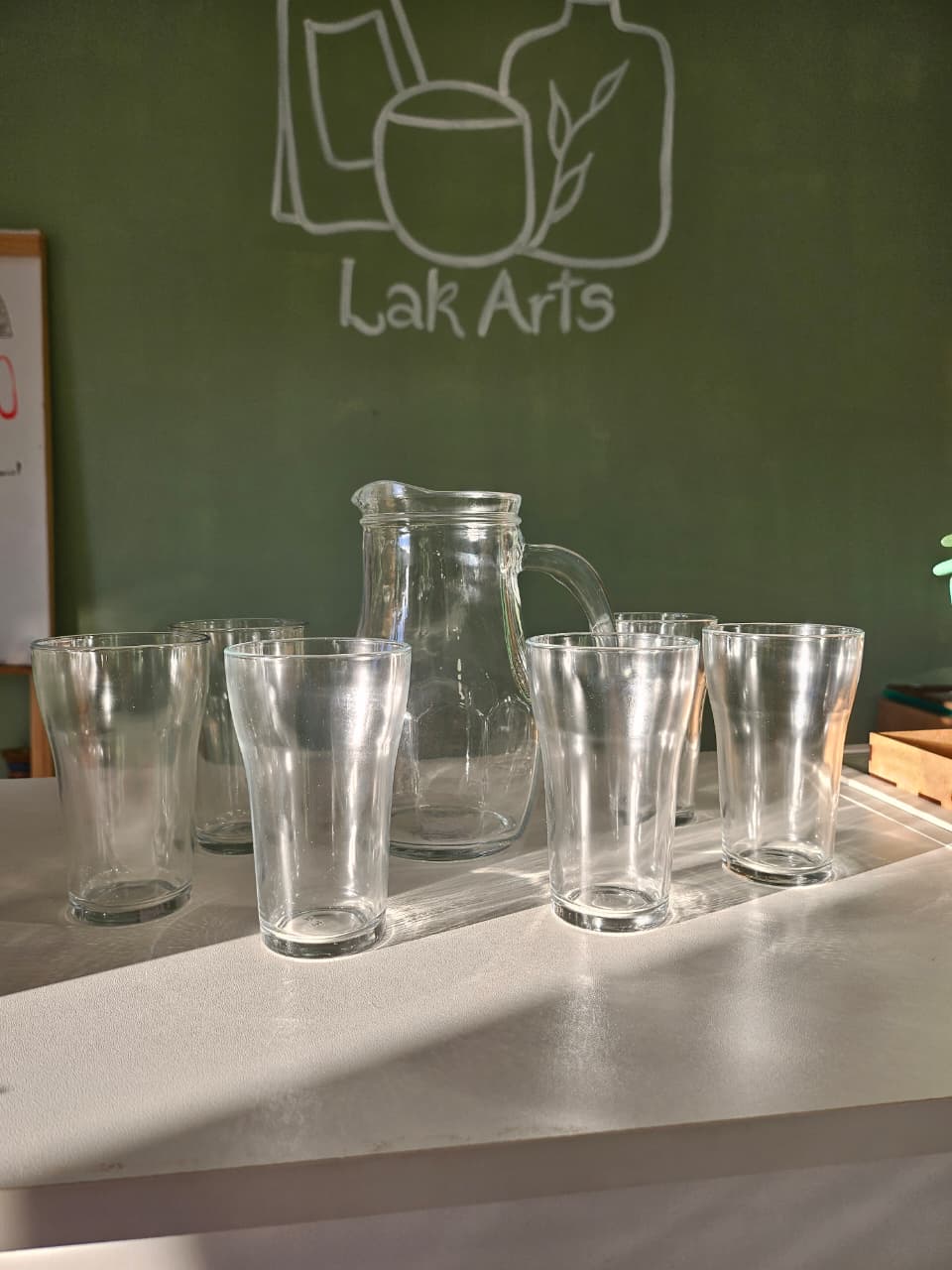 Conjunto Jarra de vidro + 6 copos Boteco